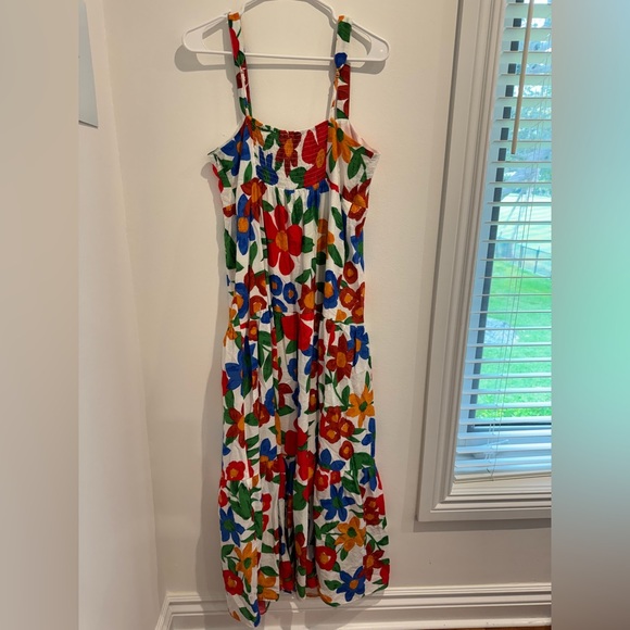 Skies Are Blue Women Isabel Colorful Floral Smock Sleeveless Maxi Dress Size M - Picture 6 of 8